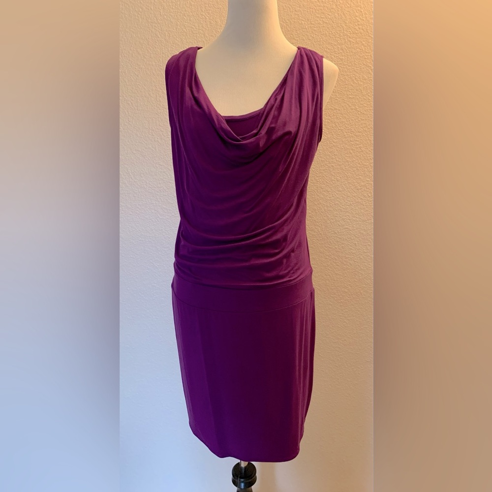 Slinky, sleeveless, jersey plum colored dress, sz M. Priced to sell!
